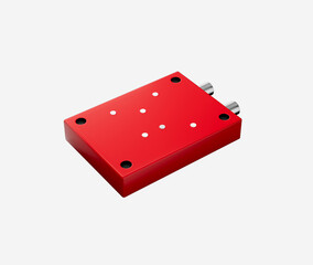 Modern Rectangular Red Mini Vault Lock High quality 6 Lever Key Lock With 2 Bolts 3D Illustration