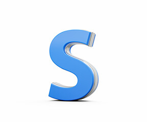 Blue Capital Letter S Gleams With Its Sleek Modern Design Bold Font With Sharp Edges 3D Illustration