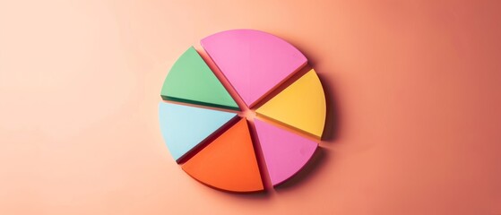 A vibrant, multi-colored pie chart against a soft backdrop, offering engaging visual insights at a glance.