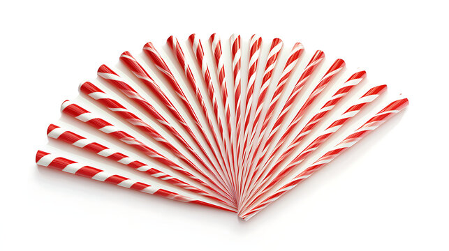 A bunch of red and white striped candy sticks