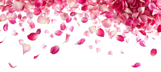pink rose petals on transparent background