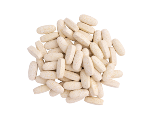 heap of pills isolated on white