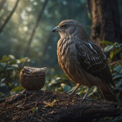 Obraz premium A wise bird offering guidance and support to a lost and confused soul, helping them find their way back to their true path.