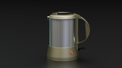 Realistic 3D electric kettle model with intricate details, ideal for e-commerce, advertisements, and product visuals. High-quality renders in various angles and formats for professional use.