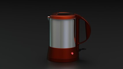 Realistic 3D electric kettle model with intricate details, ideal for e-commerce, advertisements, and product visuals. High-quality renders in various angles and formats for professional use.