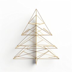 Stylish geometric gold Christmas tree design.