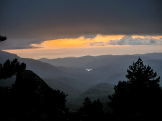 Corse - Lac de l'Ospedale - Coucher de soleil - Brume