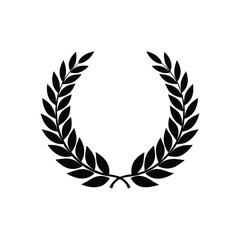 Greek Olive Branch Laurel Wreath Silhouette Vector Design 