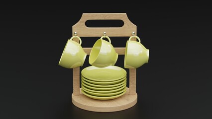 Stylish 3D coffee cup holder design in various colors, perfect for cafes, restaurants, and branding. High-quality renders showcasing sleek and modern aesthetics, ideal for advertising, presentations, 