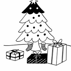 christmas tree with gifts