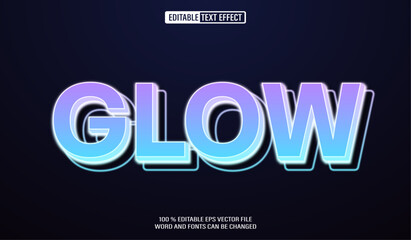 Editable 3d text style effect - Glow text effect