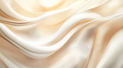 Obraz premium Smooth, flowing cream and beige silk fabric creates an elegant and luxurious texture, evoking a sense of softness and sophistication.
