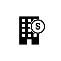  Real estate concept isolated on white background. Buying an apartment with dollar icon.