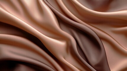 A close-up of a luxurious fabric showing soft brown tones, the color of the Mocha Mouse 2025, emphasizing the texture and shine of the material