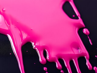 Naklejka premium Abstract pink paint splatter on black background. (1)