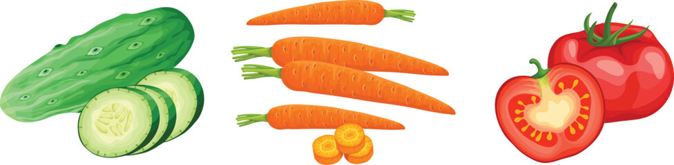 illustration of a red and green pepper