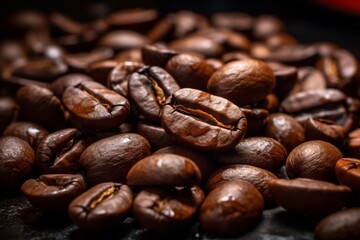 Fototapeta premium Ground roasted coffee beans processed into various textures for optimal brewing and flavoring.