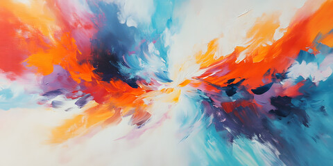 Fototapeta premium Vibrant painting of swirling colors
