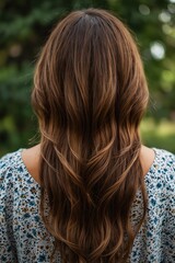  back view of a beautiful woman with nice hair