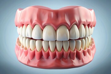 Obraz premium 3D Rendered Jaw with Veneers Minimalist Photography