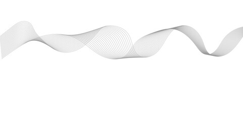 Abstract digital stylized black and grey curved wavy line art element for design white Striped line texture background. Vector illustration.