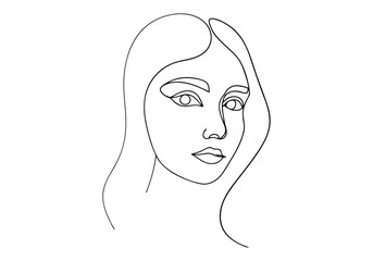 Continuous One-Line Drawing of a Woman's Face - Minimalist Feminine Art