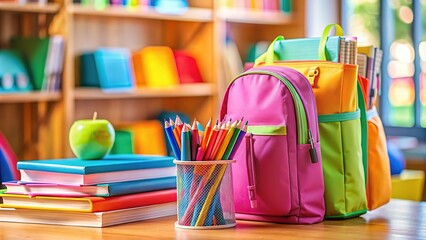 Back to School Sale Tilt-Shift Banner - Big Discounts, School Supplies
