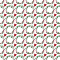 Floral Winter Seamless Vector Pattern Design