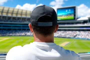 A cricket scoreboard displaying the tense final moments of a match, with players and fans anxiously watching