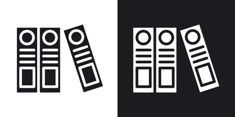 Binder icons in solid black and white colors