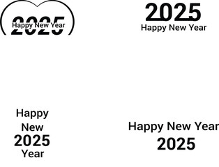 Happy new year 2025 vector template design