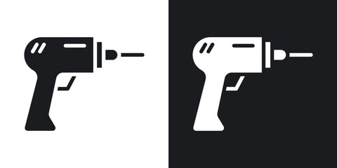 Drill icons in solid black and white colors