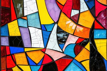 Fototapeta premium Colorful abstract stained glass mosaic artwork