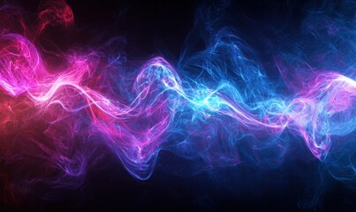 Obraz premium Vibrant pink and blue abstract smoke waves