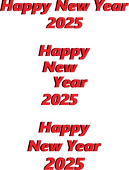 Happy new year 2025 vector template design