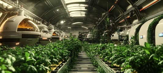 Futuristic Hydroponic Farm: A Glimpse into Space Farming