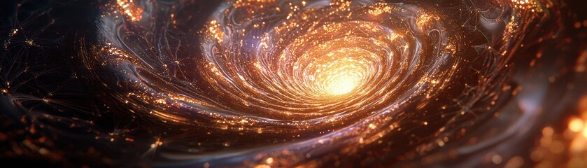 Exploring quantum computing and ai innovations in a cosmic environment abstract digital art futuristic viewpoint