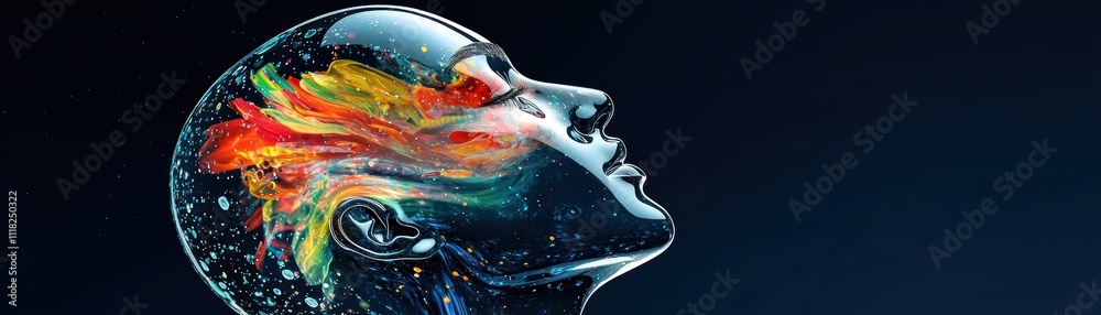 Poster futuristic ai system generating quantum computing insights digital art in abstract environment conce