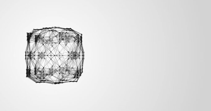 Morphing a sphere into a cube and back with rotation, looped animation