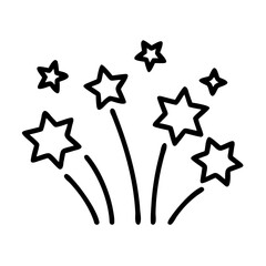 Obraz premium fireworks in sky icon, new year illustration, new year icon - simple black line art of fireworks in sky, symbolizing new year celebrations new year vector 