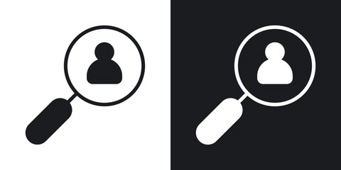 Recruitment icons in solid black and white colors