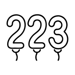 gold balloon numbers icon, new year illustration, new year icon - simple black line art of gold balloon numbers, symbolizing new year celebrations  new year vector 