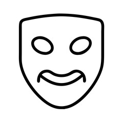 Fototapeta premium mask icon, new year illustration, new year icon - simple black line art of mask, symbolizing new year celebrations new year vector 