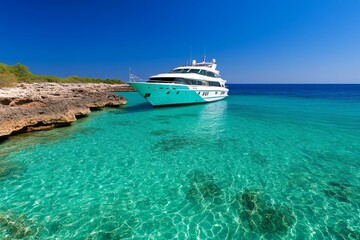 A photo of passengers snorkeling during a shore excursion, with a cruise ship anchored in the distance