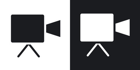 Video call icons in solid black and white colors