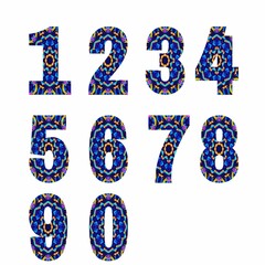 set of numbers with flowers