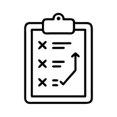 resolutions clipboard icon, new year illustration, new year icon - simple black line art of resolutions clipboard, symbolizing new year celebrations  new year vector 