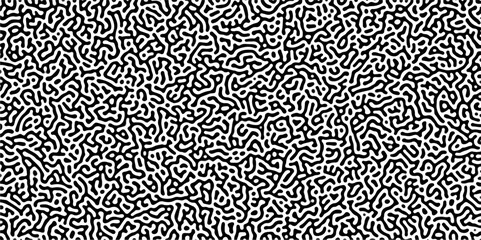 Abstract truing organic wallpaper Turing reaction diffusion monochrome seamless pattern .Monochrome Turing reaction background .Natural seamless line pattern. Linear design with biological shapes	
