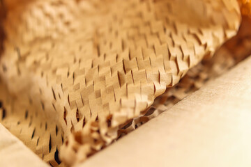 Eco friendly brown paper honeycomb wrap for product packaging parcel carton box
