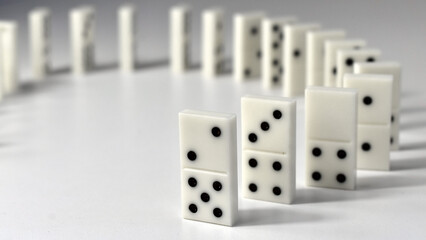 domino effect isolated on white